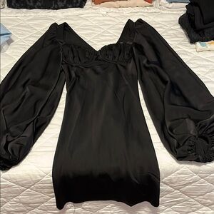 Jaeger & Stone Black Puff Sleeve Dress